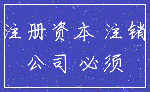 注册资本 注销_公司 必须