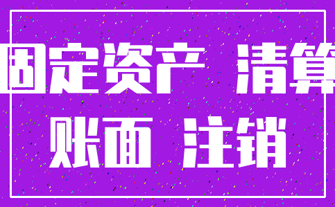 固定资产 清算_账面 注销