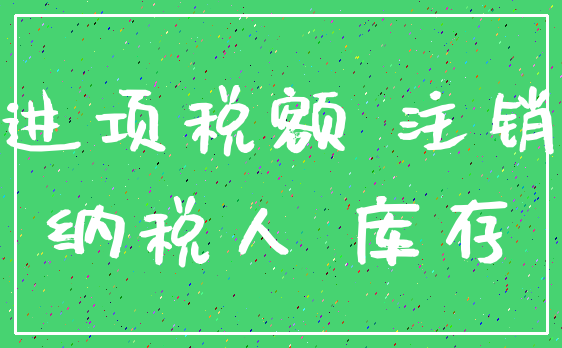 进项税额 注销_纳税人 库存