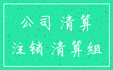 公司 清算_注销 清算组
