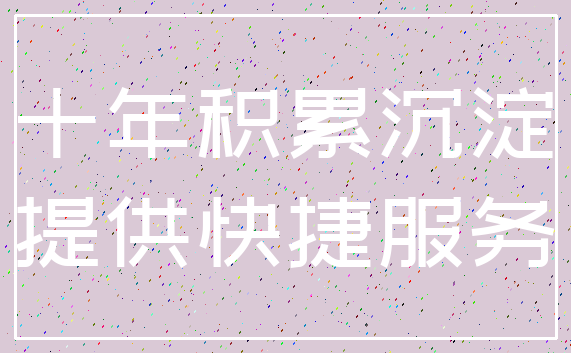 十年积累沉淀_提供快捷服务