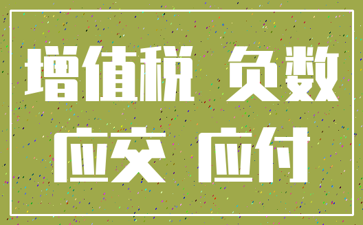 增值税 负数_应交 应付