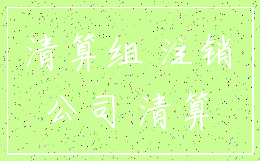 清算组 注销_公司 清算
