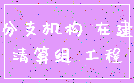 分支机构 在建_清算组 工程