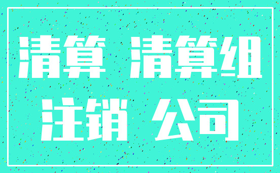 清算 清算组_注销 公司