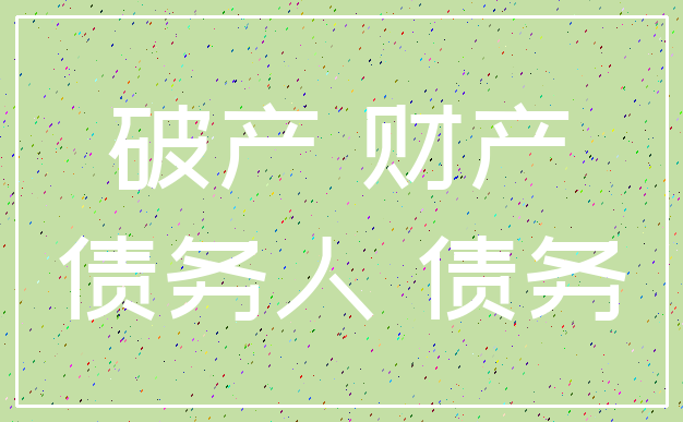 破产 财产_债务人 债务