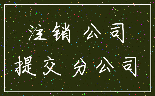 注销 公司_提交 分公司