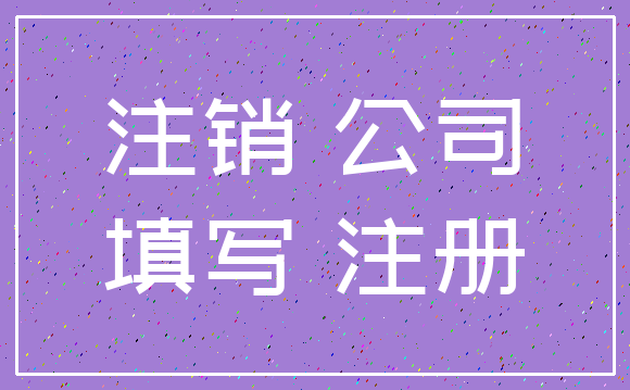 注销 公司_填写 注册