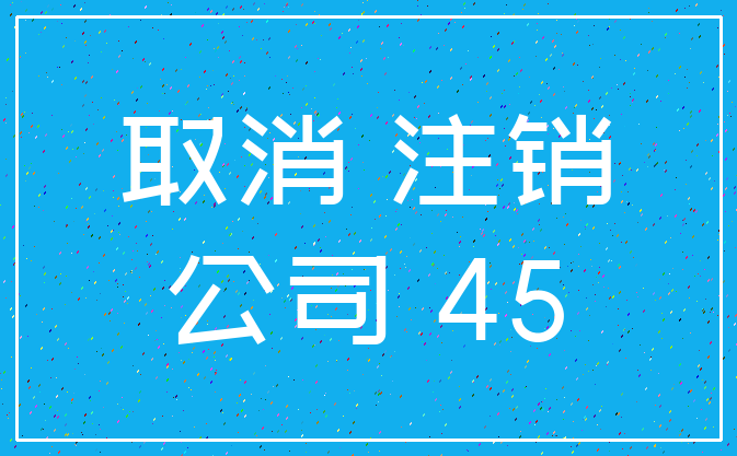 取消 注销_公司 45