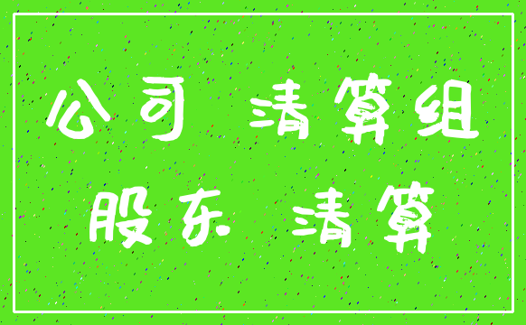 公司 清算组_股东 清算