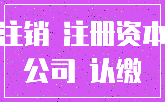 注销 注册资本_公司 认缴