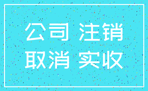 公司 注销_取消 实收