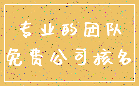 专业的团队_免费公司核名