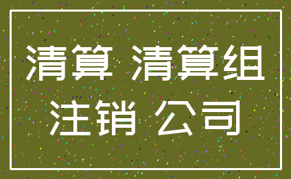 清算 清算组_注销 公司