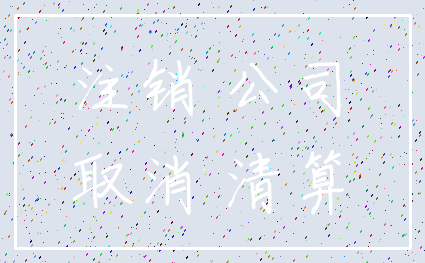 注销 公司_取消 清算