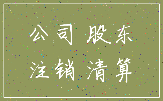公司 股东_注销 清算