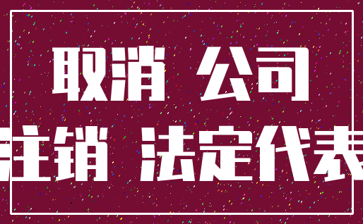 取消 公司_注销 法定代表