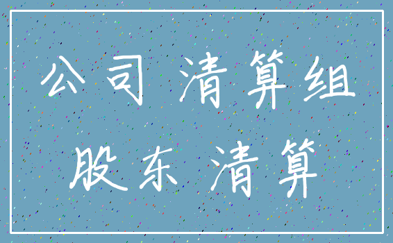 公司 清算组_股东 清算