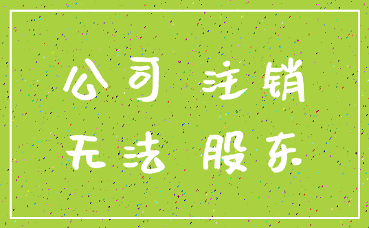 公司 注销_无法 股东