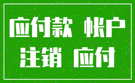 应付款 帐户_注销 应付