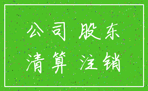 公司 股东_清算 注销
