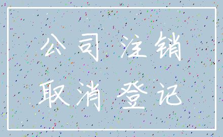 公司 注销_取消 登记