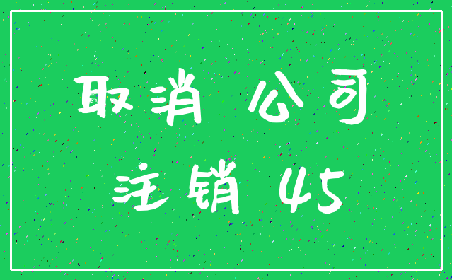 取消 公司_注销 45