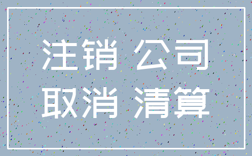 注销 公司_取消 清算