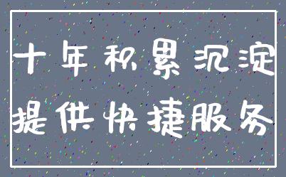 十年积累沉淀_提供快捷服务